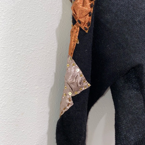 Motel rocks black cropped sweater sequins - Picture 5 of 8